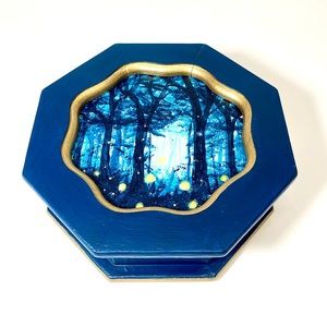 ORIGINAL Acrylic Landscape Art Upcycled Hand Painted Vintage Wood Jewelry Box
